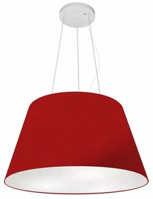 Lustre Pendente Cone Md-4141 Cúpula em Tecido 30/50x35cm Bordo - Bivolt