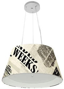Pendente Cone NY-Jornal MJ-4119 Para Mesa de Jantar e Estar