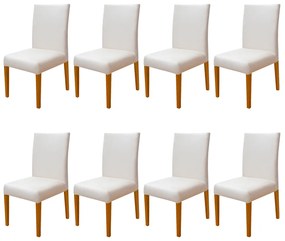 Kit 8 Cadeiras de Jantar Milan Veludo Bege
