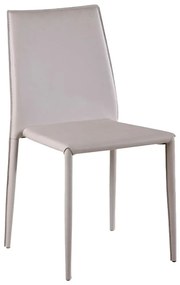 Cadeira Decorativa Sala e Cozinha Karma PVC Nude G56 - Gran Belo