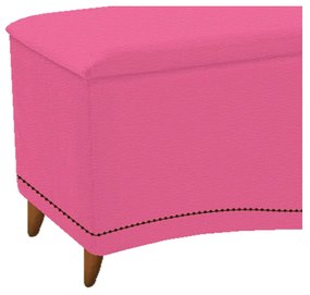 Calçadeira Estofada Yasmim 140 cm Casal Corano Pink - ADJ Decor