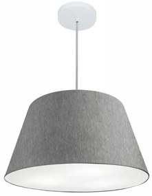 Lustre Pendente Cone Md-4249 Cúpula em Tecido 30/50x35cm Rustico Cinza - Bivolt