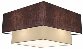 Plafon de Sobrepor Quadrado SP-3018 Cúpula Cor Café Bege
