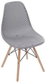 Cadeira Eames Colméia com base de Madeira - Cinza