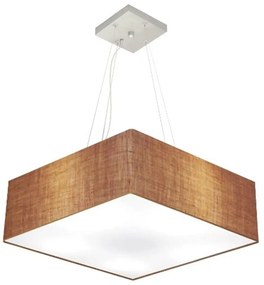 Lustre Pendente Quadrado Vivare Md-4032 Cúpula em Tecido 15/50x50cm - Bivolt