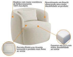 Kit 02 Poltronas Orgânica Maitê Luxo Sala Recepção Decorativa Bouclé