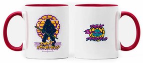 Caneca Tartarugas Ninjas Donatello Geek Nerd Branca com Alça Vinho