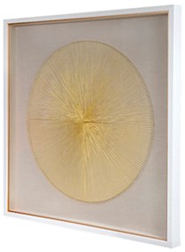 Quadro Decorativo Linha Dourado e Bege 80x80x5 cm - D'Rossi