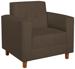 Poltrona Decorativa Denver Suede Marrom - ADJ Decor