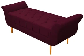 Recamier Estofado Ari 90 cm Solteiro Suede Bordô - ADJ Decor