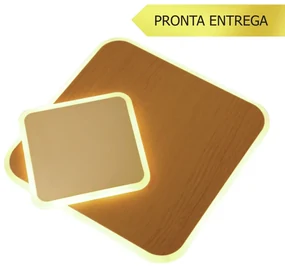Plafon Cedro 45,8X45,8X4,5Cm Led 60W 3000K Bivolt Alumínio E Acrílico...