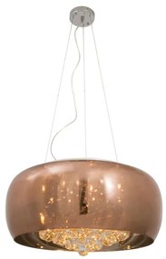 Pendente Metal Vidro Cristal 50Cm Yamamura - COBRE