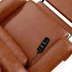 Poltrona do Papai Reclinável Kalie Power Touch Massagem FH9 PU Caramel