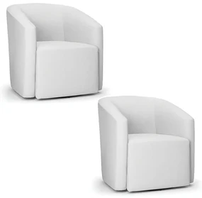 Poltrona Decorativa Base GiratĂłria Kit 2 Stella Max Linho Cinza D03 - D'Rossi