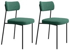 Kit 2 Cadeiras Estofadas Milli Veludo 403 F02 Verde - Mpozenato