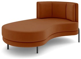 Sofá Chaise Lado Esquerdo Downey Sala de Estar Veludo Terracota G15 - Gran Belo