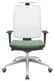 Cadeira Office Brizza Tela Branca Com Encosto Assento Concept Hera Autocompensador 126cm - 63255 Sun House