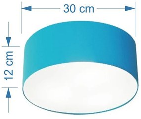 Plafon Para Quarto Cilíndrico SQ-3010 Cúpula Cor Azul Turquesa