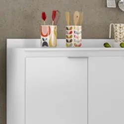Tampo Para Balcão de Cozinha 98cm MDP Z34 Branco            - Mpozenat