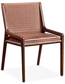 Cadeira Yasmim Estofada Encosto Trama Corda Náutica Estrutura Madeira Liptus Design Sustentável