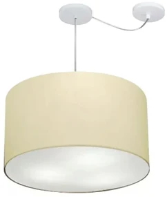 Lustre Pendente Cilíndrico Com Desvio Bege MJ-4239 Para Mesa de Jantar e Estar