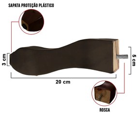 Kit 04 Pés Retro Tabaco 20 cm - D'Rossi