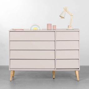 Cômoda Noah 4 Gavetas e 1 Porta com Pés Retrô Natural – Areia