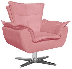 POLTRONA GIRATORIA OPALA SUEDE ROSE BASE