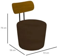 Poltrona Decorativa para Sala de Estar Redonda 53cm Le Moon Z32 Veludo
