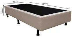 Base Box para Cama Solteiro 88x188cm Liz S05 Sintético Bege - Mpozenat