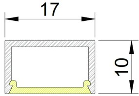 Perfil Sobrepor Para Fita Led Wood 125Cm 1,7X125X1,0Cm | Usina 30760/1... (PT - Preto Texturizado)