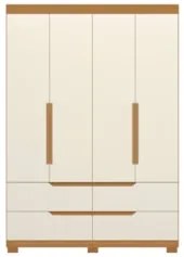 Guarda Roupa Solteiro 160cm 4 Portas Doble Cinamomo/Off - Albatroz