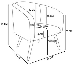 Cadeira Sala de Jantar Pé Palito Castanho kit 2 Stella Sintético D03 - D'Rossi - Branco