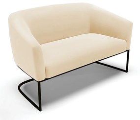 Sofá 2 Lugares Namoradeira Industrial Preto Stella Suede D03 - D'Rossi - Bege