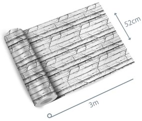 Papel de parede adesivo casual tronco preto e branco