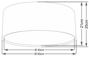 Plafon Cilíndrico Duplo Vivare Md-3036 Cúpula em Tecido 50x25cm - Bivolt