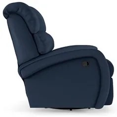 Poltrona do Papai Reclinável Kalie Glider Giratória FH9 PU Azul - Mpoz