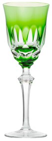 Taça de Cristal Lapidado Artesanal p/ Água - Verde Claro - 55  Verde Claro - 55