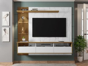 Painel Trend Branco/Cinamomo/Carrara – Bechara Móveis