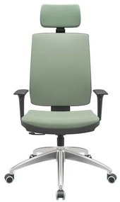 Cadeira Office Brizza Soft Vinil Verde RelaxPlax Com Encosto Cabeca Base Aluminio 126cm - 63511 Sun House