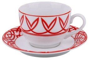 Xícara Chá Com Pires 200Ml Porcelana Schmidt - Dec. Helena 2283