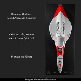 Quadro 3D Decorativo 120x50 Carro F1 MP4/6 SN 92 Branca/Vermelha G53 - Gran Belo