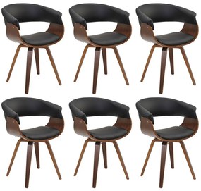 Kit 06 Cadeiras Giratória Decorativa para Escritório Home Office Ohana PU Sintético Preto G56 - Gran Belo