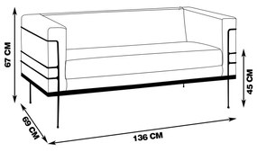 Sofá Jeanneret-Gris 2 Lugares Linhão Cinza G17 - Gran Belo