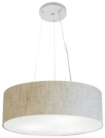 Lustre Pendente Cilíndrico Vivare Md-4184 Cúpula em Tecido 45x15cm - Bivolt