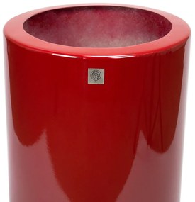 Vaso Decorativo Cilindro Vermelho Lira 70x34x34 cm - D'Rossi