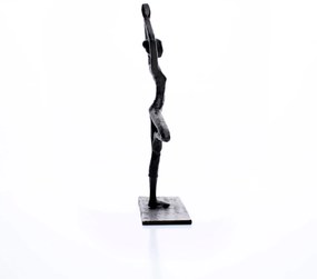 Escultura Decorativa em Metal Preto Yoga 20x12 cm - D'Rossi