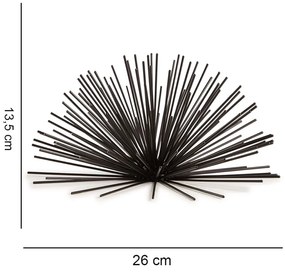 Enfeite Decorativo "Ouriço" em Metal Preto 13,5x26 cm - D'Rossi