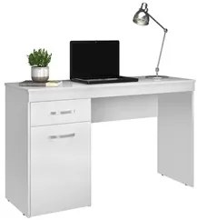 Mesa Para Computador Escrivaninha 1 Porta 1 Gaveta Vitória D02 Branco