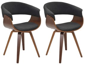 Kit 02 Cadeiras Decorativas para Escritório Recepção Ohana Fixa Linho Grafite G56 - Gran Belo